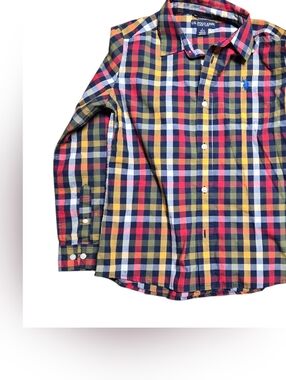 U.S. Polo Assn Youth Large Plaid Long Sleeve Button Up Shirt